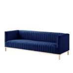 Daniel Velvet Sofa (Gray/Chrome)