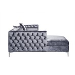 Giovanni Velvet Chaise Sectional Sofa // Left Facing (Navy)