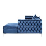 Giovanni Velvet Chaise Sectional Sofa // Right Facing (Navy)