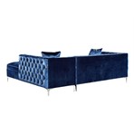 Giovanni Velvet Chaise Sectional Sofa // Right Facing (Navy)