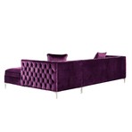 Giovanni Velvet Chaise Sectional Sofa // Right Facing (Navy)