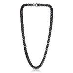 Stainless Steel Box Chain Necklace // 24" // Black