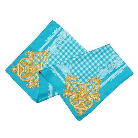 Women's Scarf // Teal + Yellow