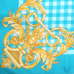 Women's Scarf // Teal + Yellow