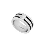 Charriol Stainless Steel + Black Cable Ring // Ring Size: 9