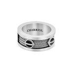 Charriol Forever Stainless Steel + Black Screws + Steel Cable Ring (Ring Size: 9)