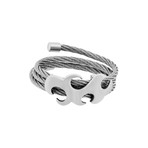 Charriol Tattoo Stainless Steel Cable Ring // Ring Size: 5.75