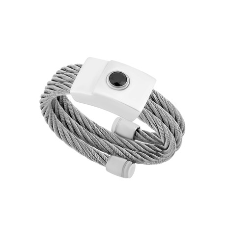 Charriol The Key Stainless Steel Cable Ring // Ring Size: 9