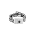 Charriol The Key Stainless Steel Cable Ring // Ring Size: 9