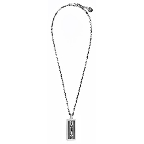Charriol Plaque Stainless Steel + Steel Cable Plaque Necklace