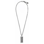 Charriol Plaque Stainless Steel + Steel Cable Plaque Necklace