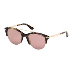 Tom Ford // Women's Adrenne Sunglasses // Light Havana Gold + Violet Gradient