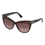 Tom Ford // Women's Nika Sunglasses // Havana + Brown Shaded