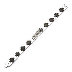 Steel Honey Comb Pattern Diamond ID Bracelet // Black