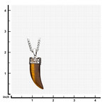 Stainless Steel Tigers Eye Claw Pendant // Brown