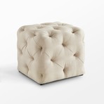 Harmony Linen Ottoman (Beige)