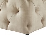 Harmony Linen Ottoman (Beige)