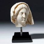 Expressive Roman Marble Head of a Woman w/ Veil