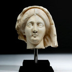 Expressive Roman Marble Head of a Woman w/ Veil