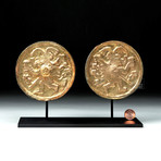 Moche Gilded Copper Ear Spools // Chasquis