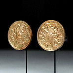 Moche Gilded Copper Ear Spools // Chasquis