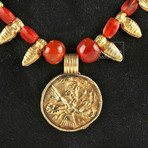 Achaemenid Gold // Carnelian Necklace w/ Ahura Mazda