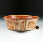 Important Maya Polychrome Bowl / Glyph on Base w/ TL