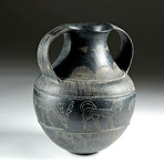 Etruscan Bucchero Amphora w/ Animals