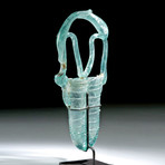 Roman Glass Double Unguentarium w/ Tiered Bale Handle