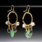 Published Byzantine Gold + Gemstone Hoop Earrings // 22 g