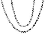 Stainless Steel Rounded Box Chain Necklace // Silver