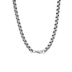 Stainless Steel Rounded Box Chain Necklace // Silver