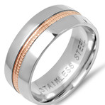 Two-Tone Stainless Steel + 18K Rose Gold Plated Inlay Ring (11)