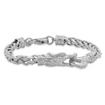 Stainless Steel Dragon Link Bracelet // Silver