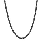 Black IP Stainless Steel Round Box Chain // 24"