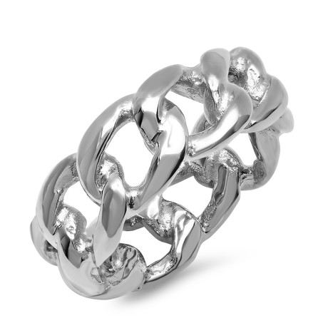 Stainless Steel Chain Link Band Ring (9)