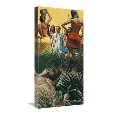 Village of Amazon Man Snatchers (Unframed // 12"W x 24"H x 1.5"D)