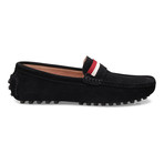 Suede Leather Slip-On Moccasin Loafers // Black (US: 8)