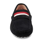 Suede Leather Slip-On Moccasin Loafers // Black (US: 11)