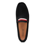 Suede Leather Slip-On Moccasin Loafers // Black (US: 8)