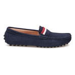 Suede Leather Slip-On Moccasin Loafers // Navy (US: 12)