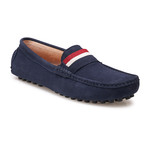 Suede Leather Slip-On Moccasin Loafers // Navy (US: 8)