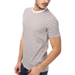 Striped T-Shirt // Brown (XL)