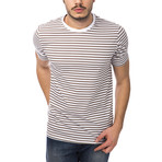 Striped T-Shirt // Brown (M)