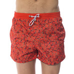 Tennis Racket Swim Trunks // Orange (48)