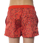 Tennis Racket Swim Trunks // Orange (48)