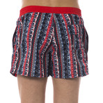 Aztec Swim Trunks // Blue + Red (54)