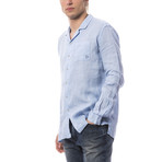 Long Sleeve Button Down Shirt // Light Blue (L)