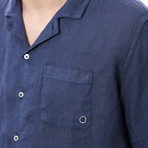 Long Sleeve Button Down Shirt // Blue (L)