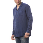 Long Sleeve Button Down Shirt // Blue (L)